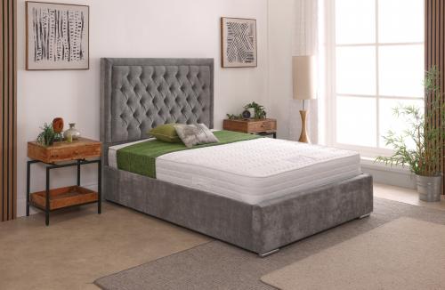 Lucia 54inch 4ft Small Double Upholstered Bed Frame with Ottoman Option